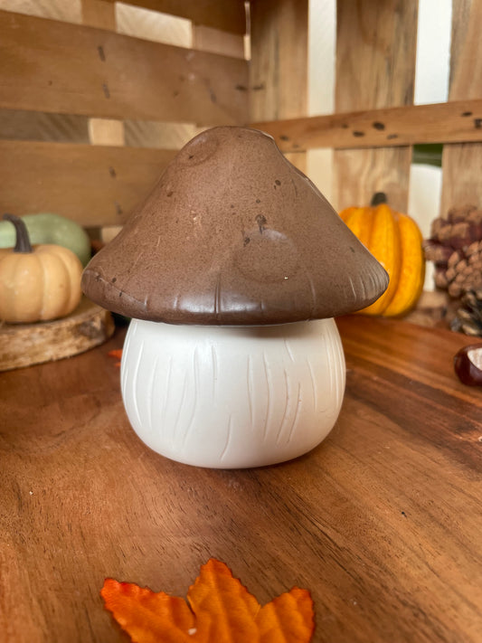 Bougie Champignon - pot fait main en Jesmonite