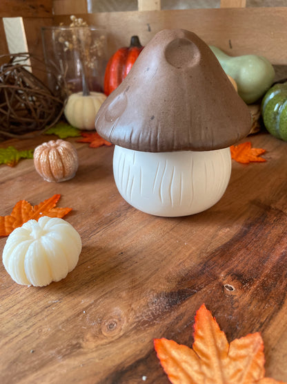 Bougie Champignon - pot fait main en Jesmonite