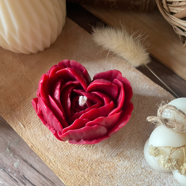 Bougie - Coeur Pivoine