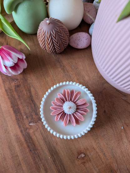 Bougie Fleurie - Jesmonite & Cire végétale